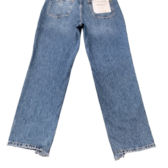 Good American Vintage Straight Leg Distressed Blue Jeans Womens Size 4/27 NWT - Picture 9 of 15